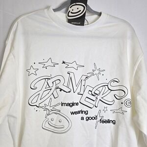 DRMERS Club Linework Long Sleeve Tee, White, Size Medium, NEW